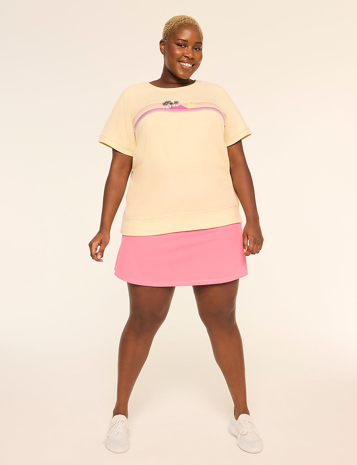 LIVI French Terry Short-Sleeve Graphic Sweatshirt Product Image 3