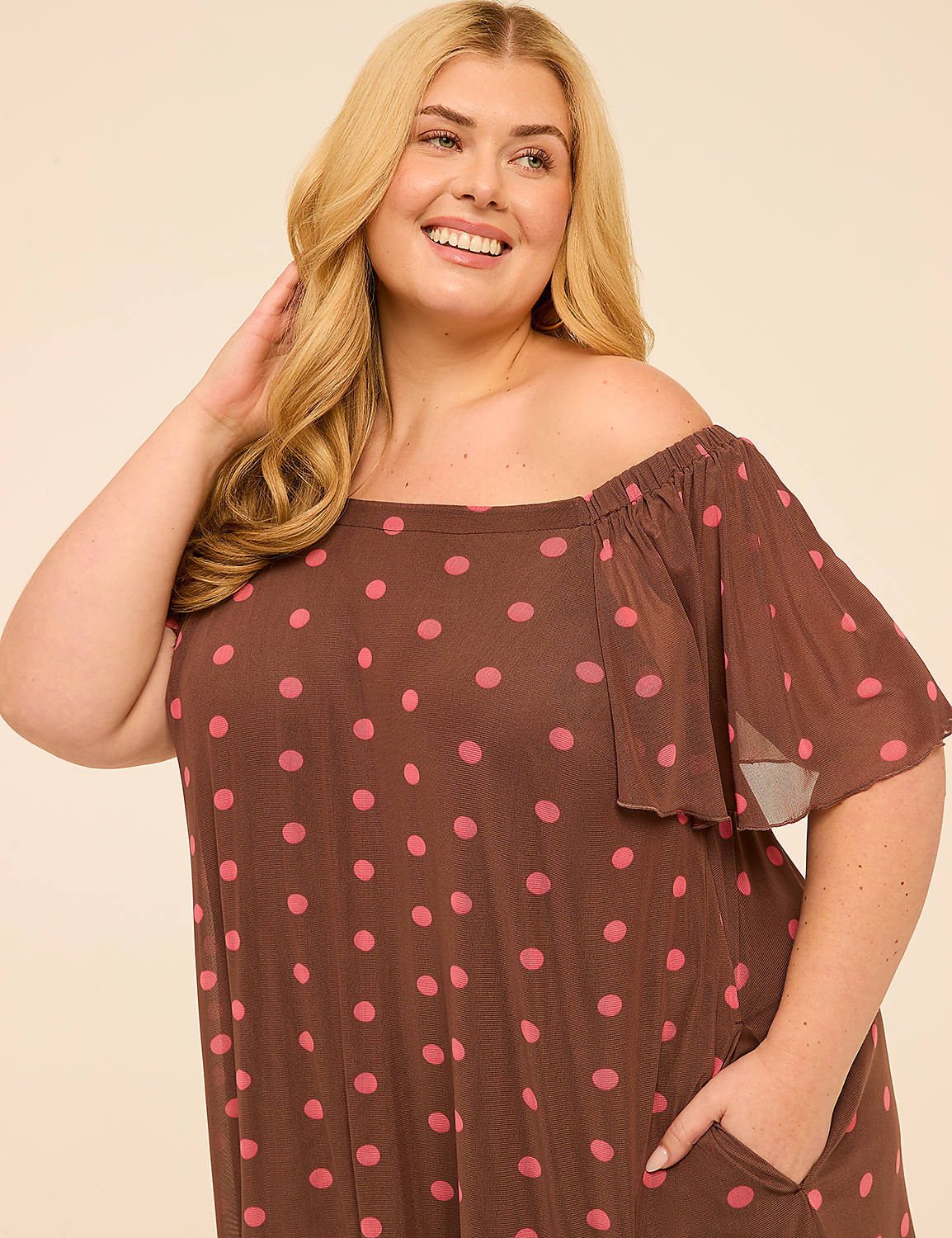 Flutter-Sleeve Open-Neck Swing Dress Product Image 4