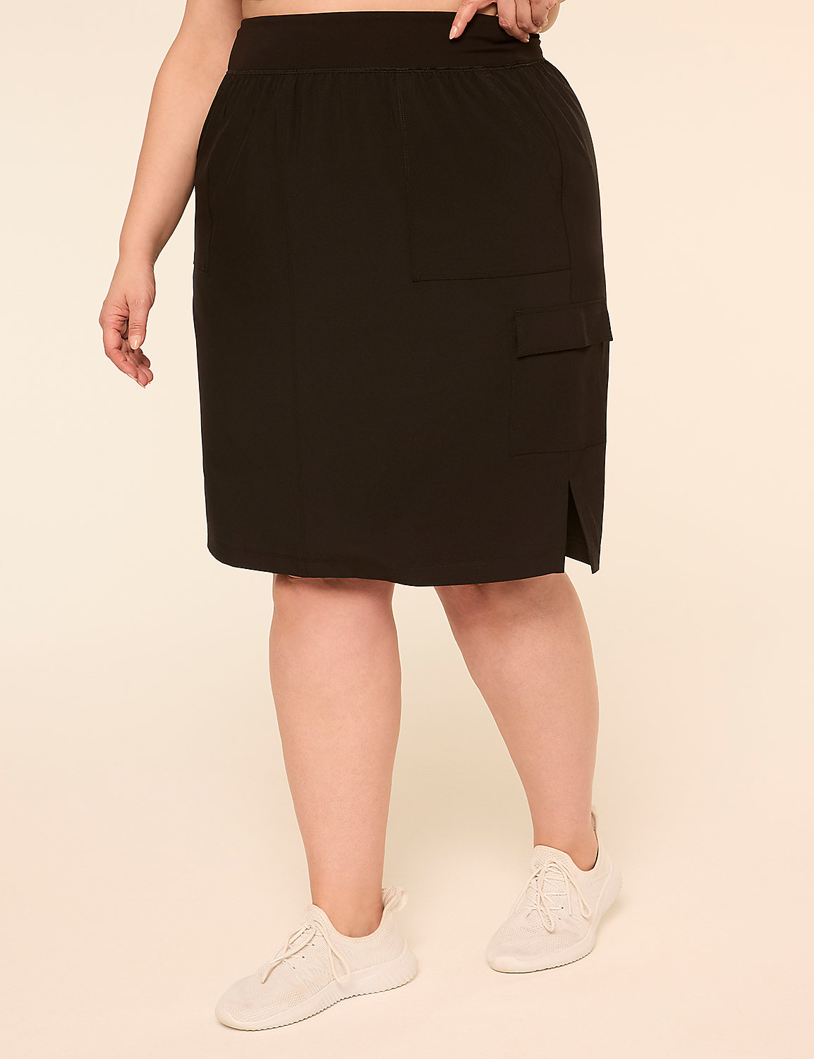 LIVI Stretch Woven Midi Skirt Product Image 1