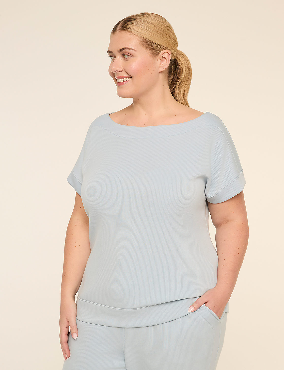 LIVI Ribbed Journey Boatneck Top Product Image 1