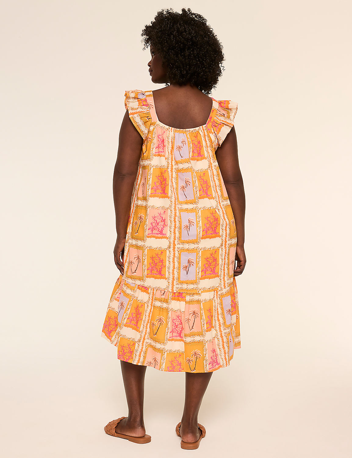 Flutter-Sleeve Postcard Midi Dress Product Image 2