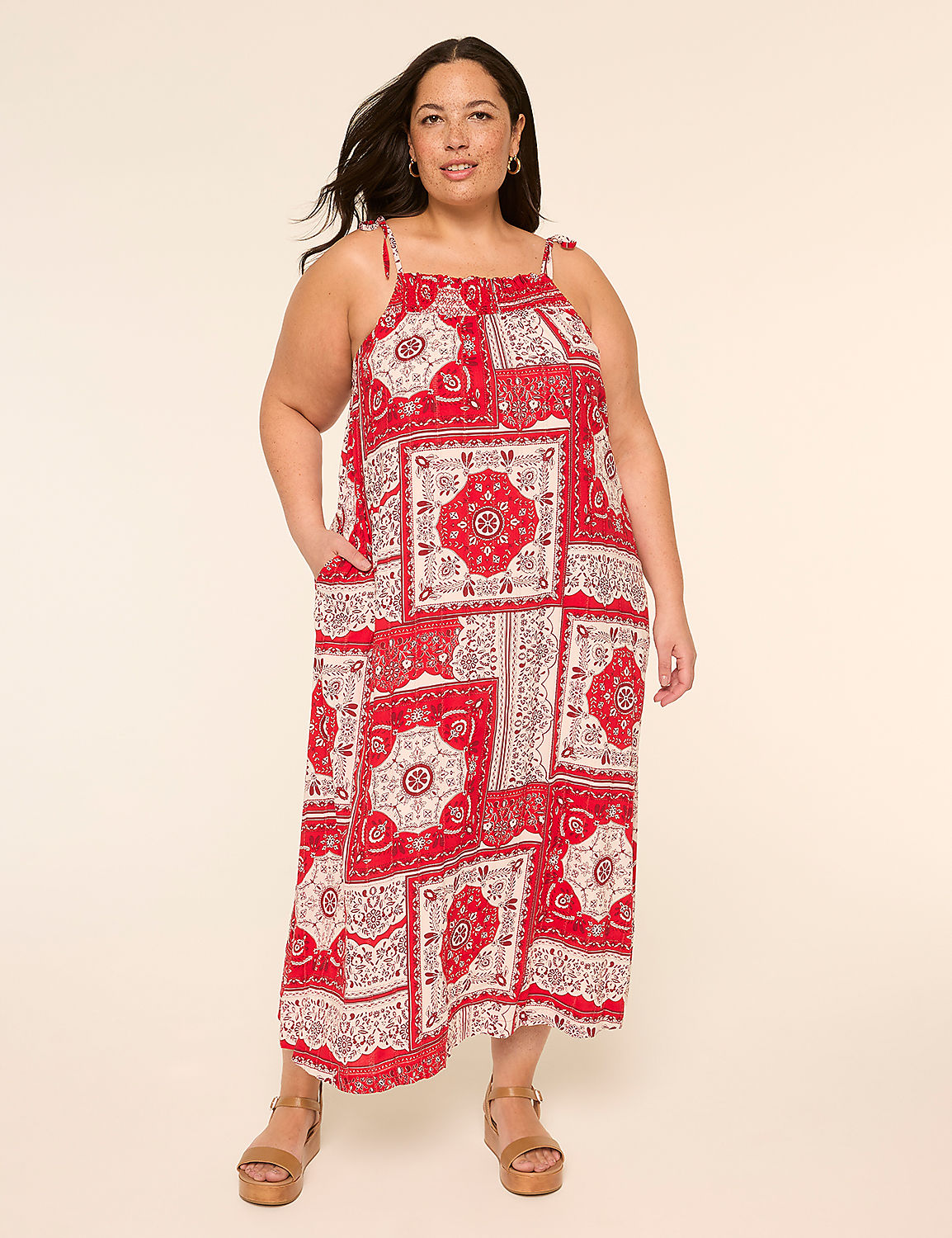 Smocked Square-Neck Maxi Dress Product Image 1