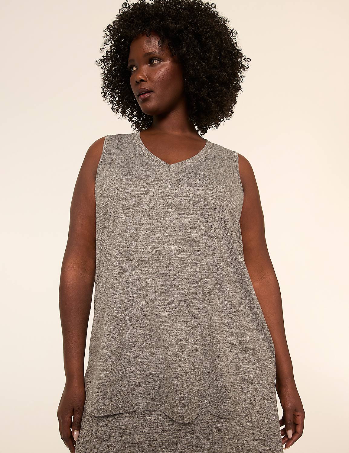 LIVI Soft Marled Ruched-Back Tank Product Image 1