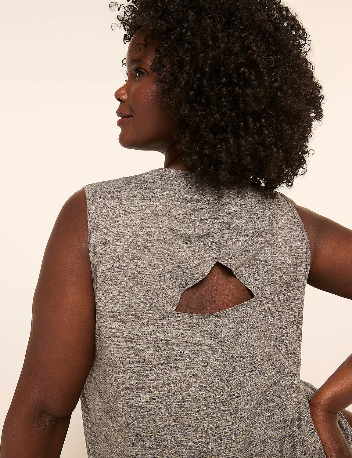 LIVI Soft Marled Ruched-Back Tank Product Image 3