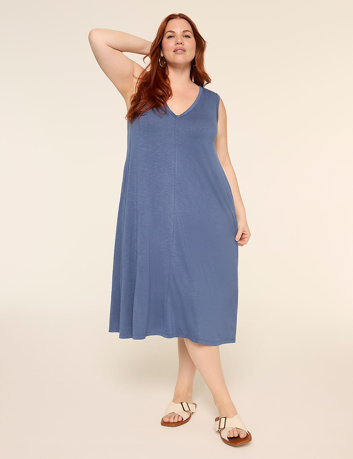 sleeveless cotton t shirt dress Plus Size Sleeveless Macrame-Detail T-Shirt Dress, in Hot Pink Floral, 10/12, Women's, Lane Bryant