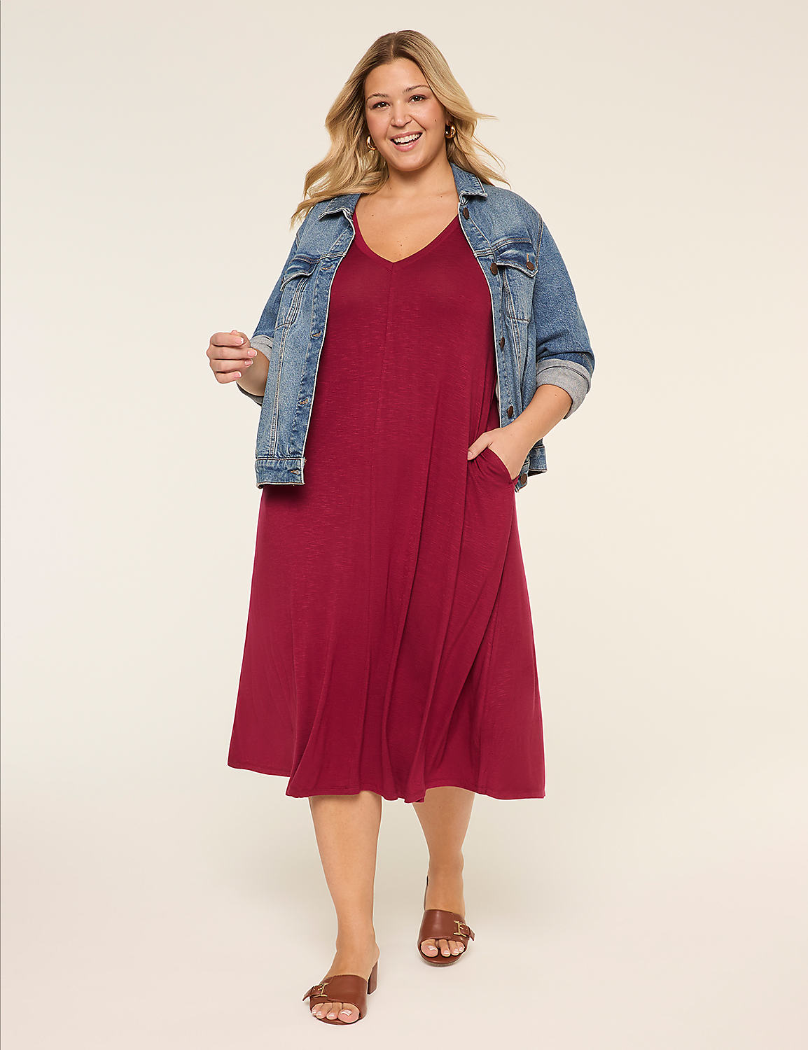Swing V-Neck Tank Dress Product Image 1