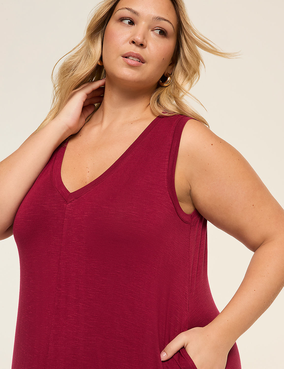 Swing V-Neck Tank Dress Product Image 3