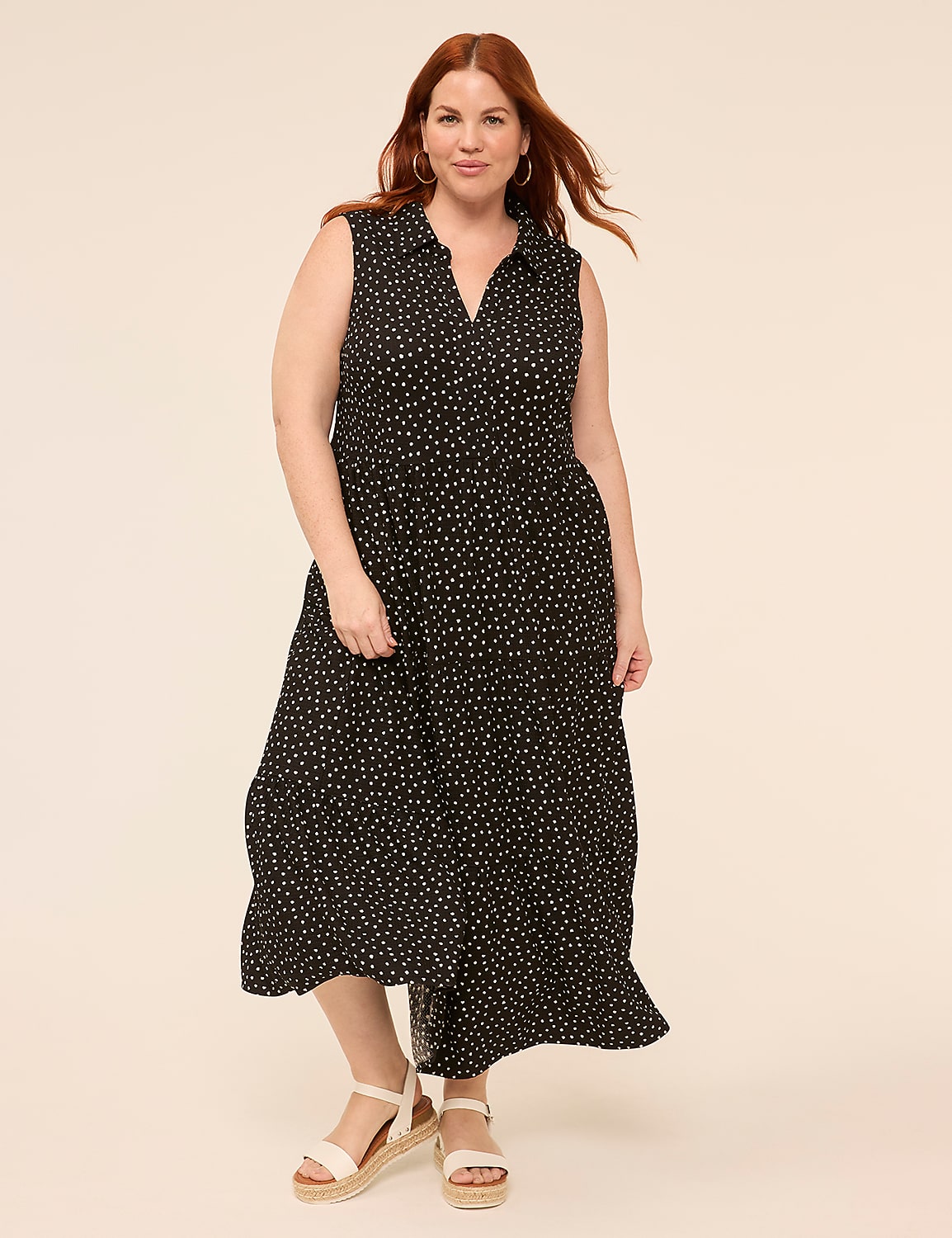 Sleeveless Collared High-Neck Maxi Dress Product Image 1