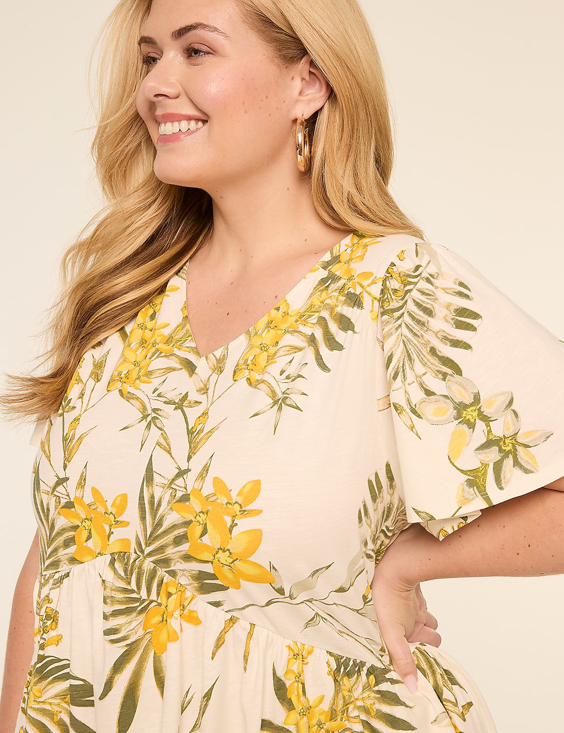Flutter-Sleeve Tiered Swing Dress Product Image 3