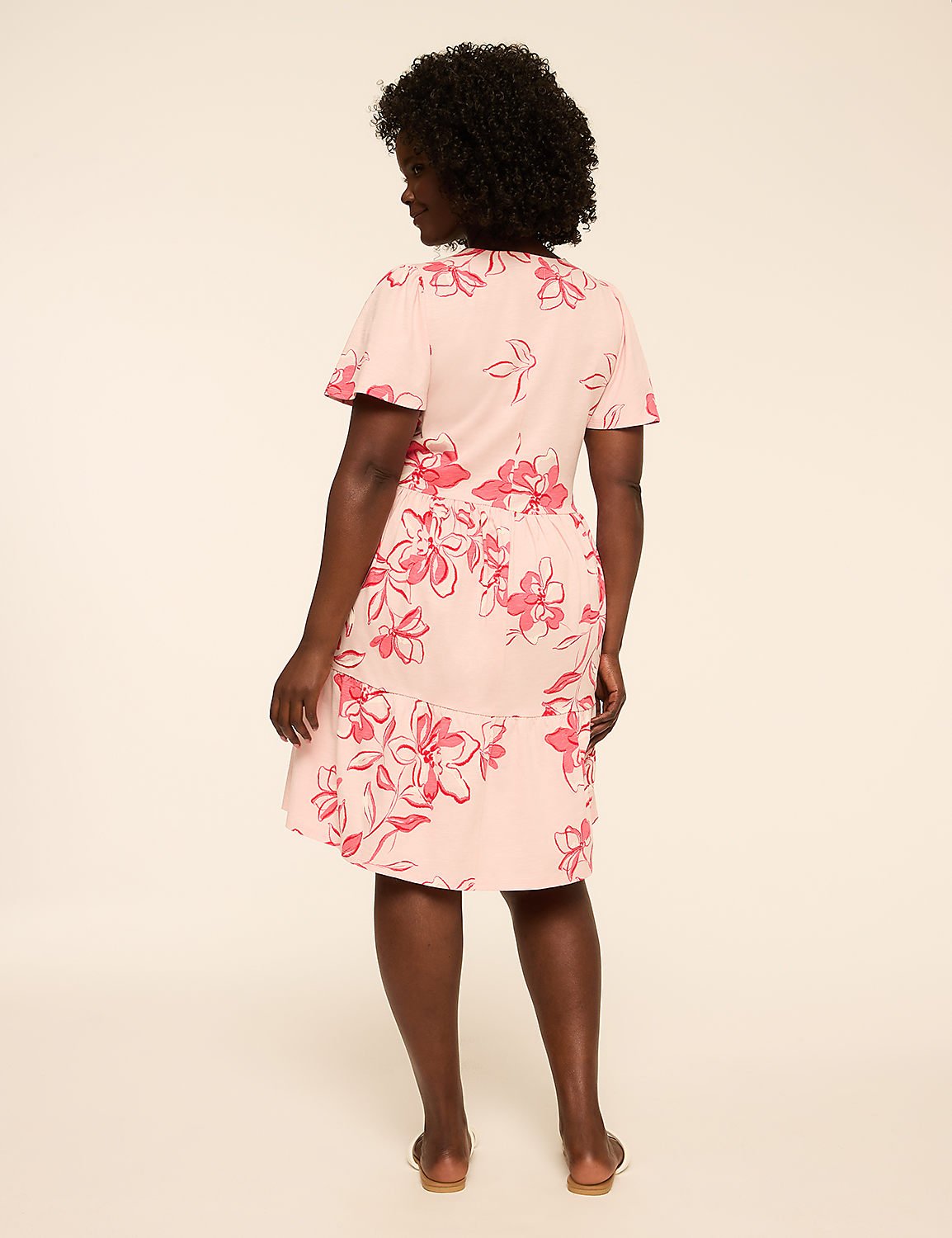 Flutter-Sleeve Tiered Swing Dress Product Image 7