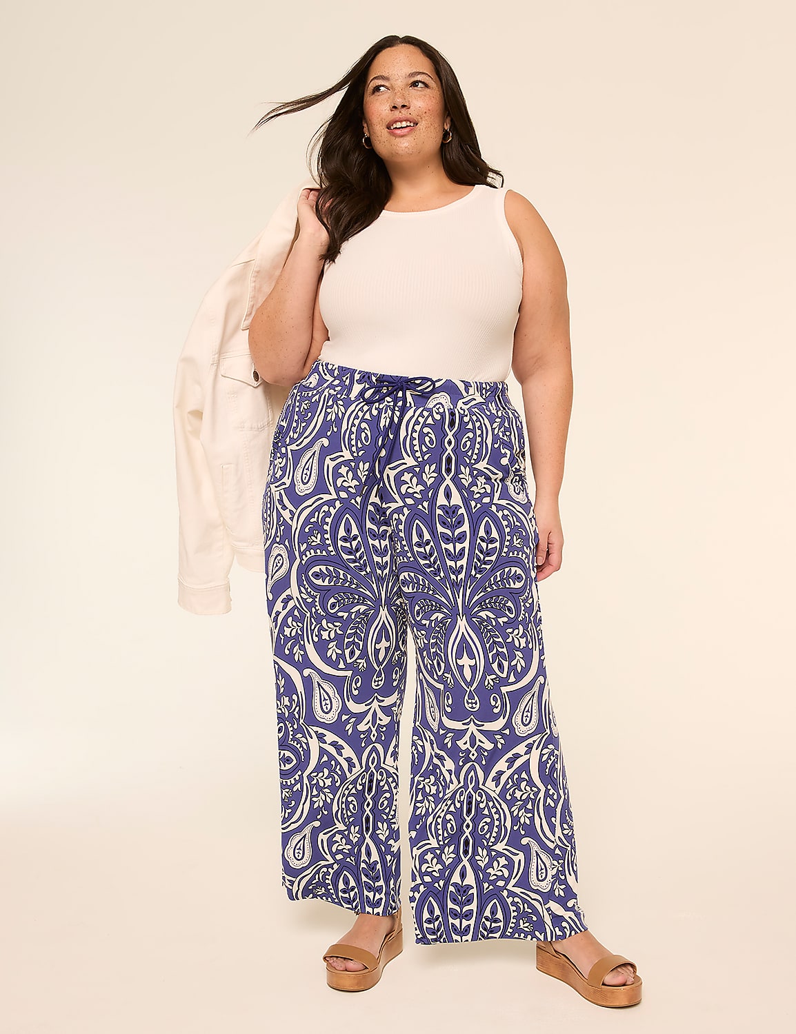 Matte Jersey Pull-On Wide Leg Pant Product Image 3