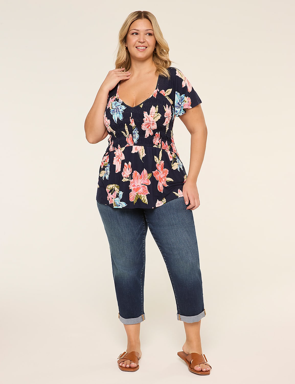 Flutter-Sleeve Sweetheart-Neck Peplum Top Product Image 3