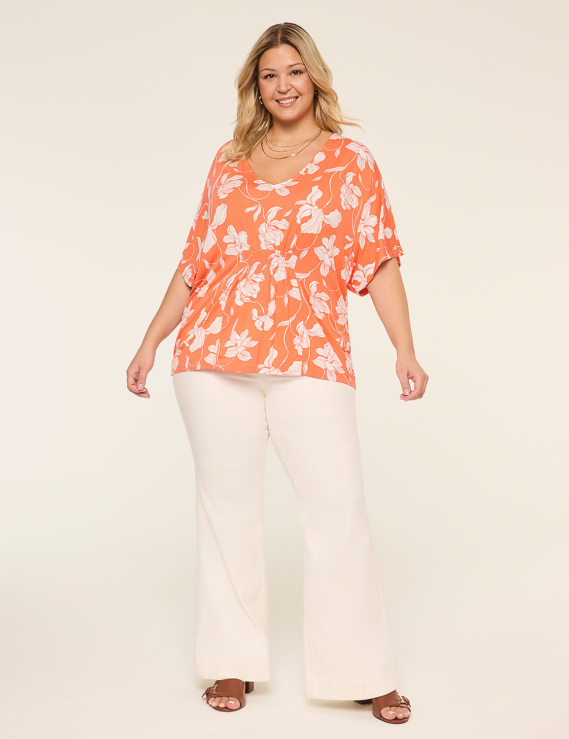 Dolman-Sleeve Smocked-Front Top Product Image 3