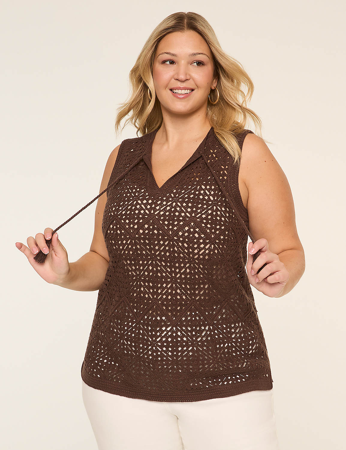 Tassel Tie Sweater Tank Product Image 1