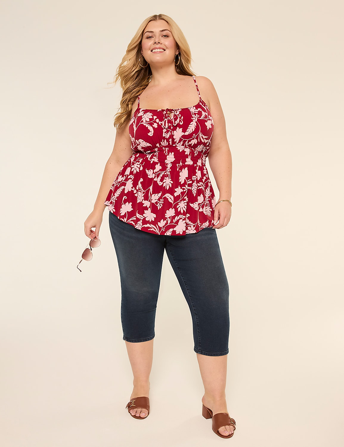 Tie-Neck Peplum Tank Product Image 3