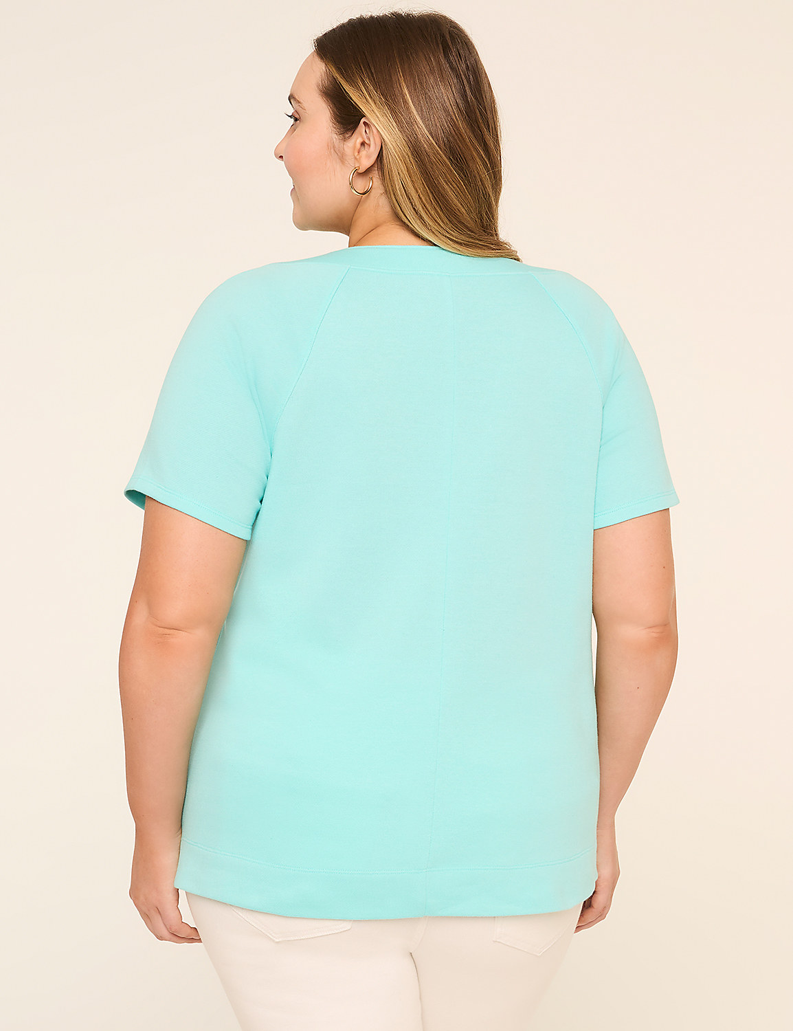 French Terry Lace-Up Top Product Image 2