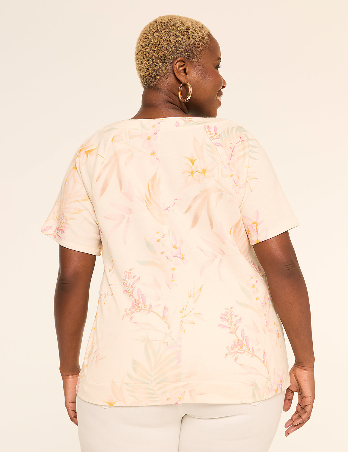 French Terry Lace-Up Top Product Image 2