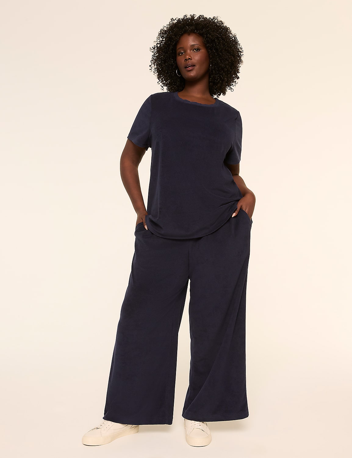 Towel Terry Pull-On Wide Leg Pant Product Image 3