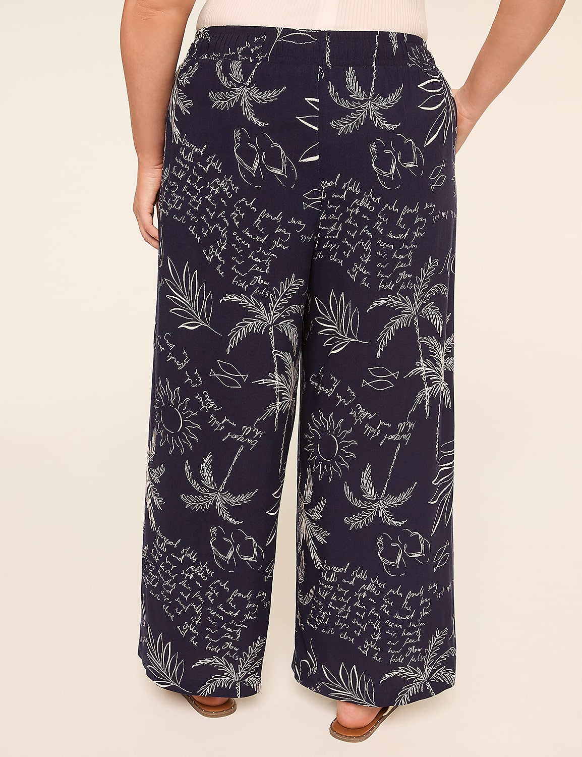 Printed Pull-On Flowy Wide Leg Pant Product Image 2