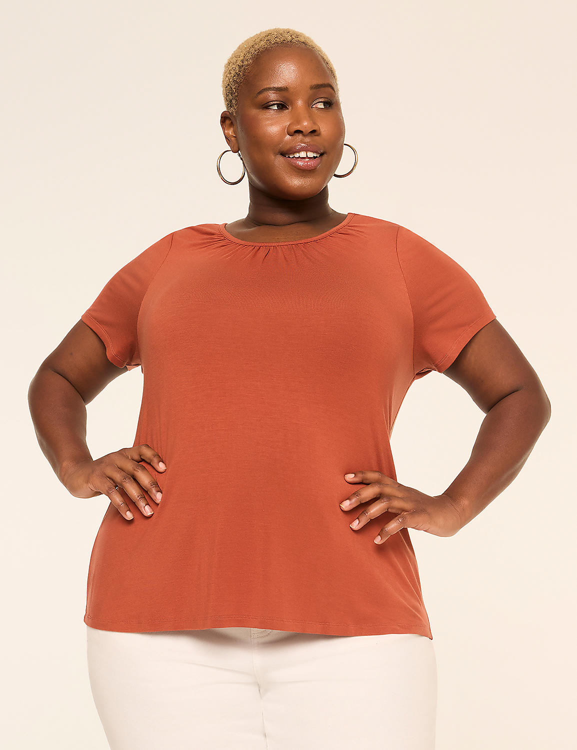 DreamFeel Short-Sleeve Crew-Neck Top Product Image 1