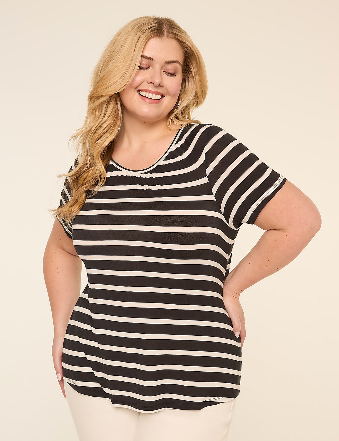 DreamFeel Short-Sleeve Crew-Neck Top Product Image 1