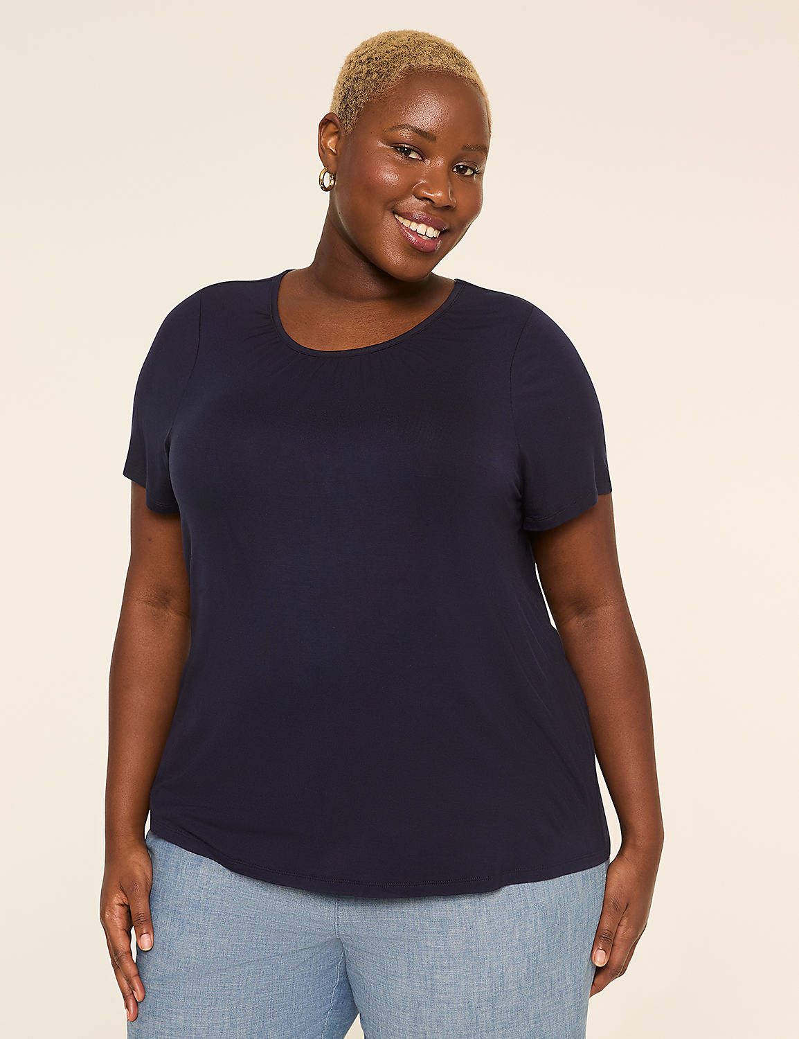 DreamFeel Short-Sleeve Crew-Neck Top Product Image 1
