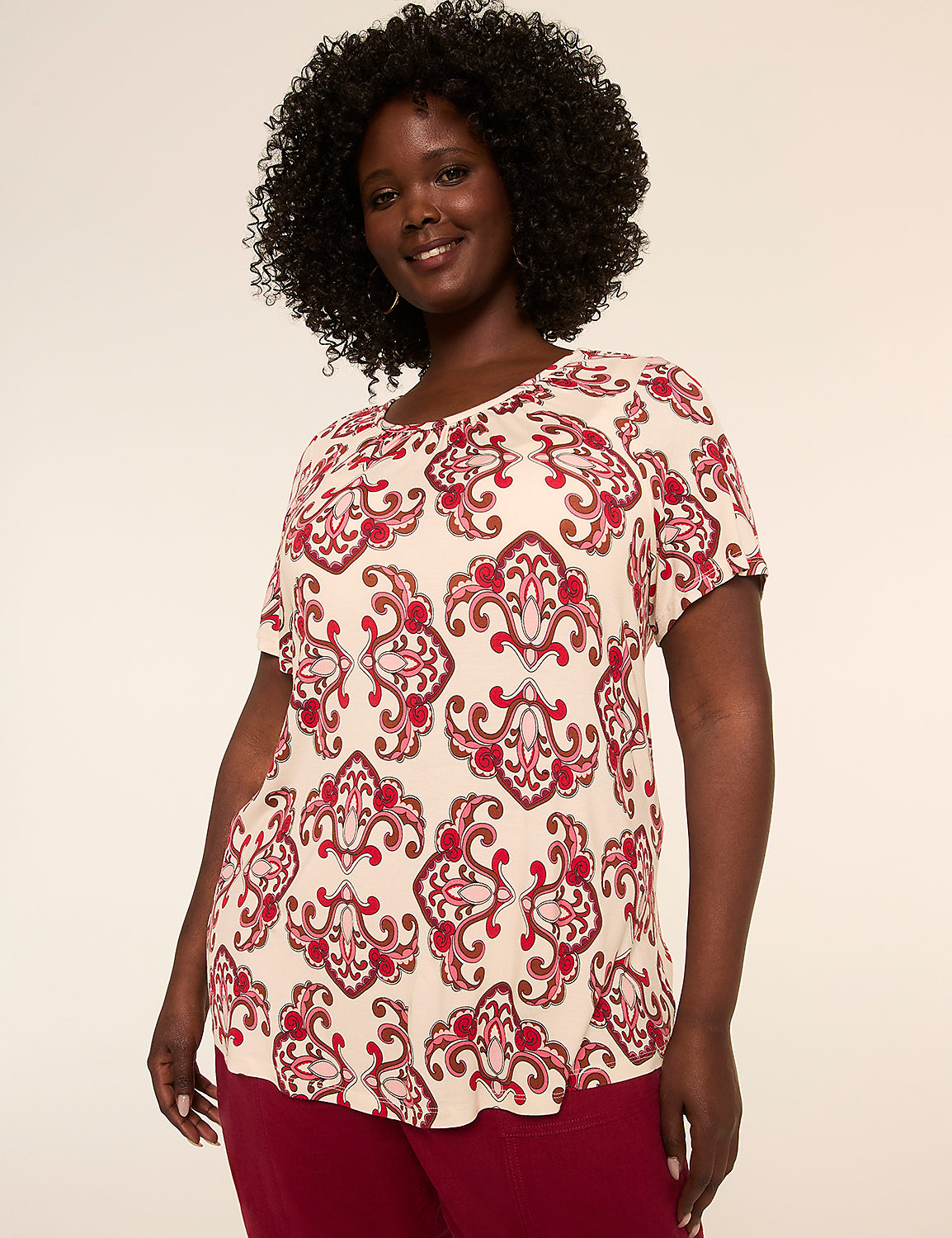 DreamFeel Short-Sleeve Crew-Neck Top Product Image 1