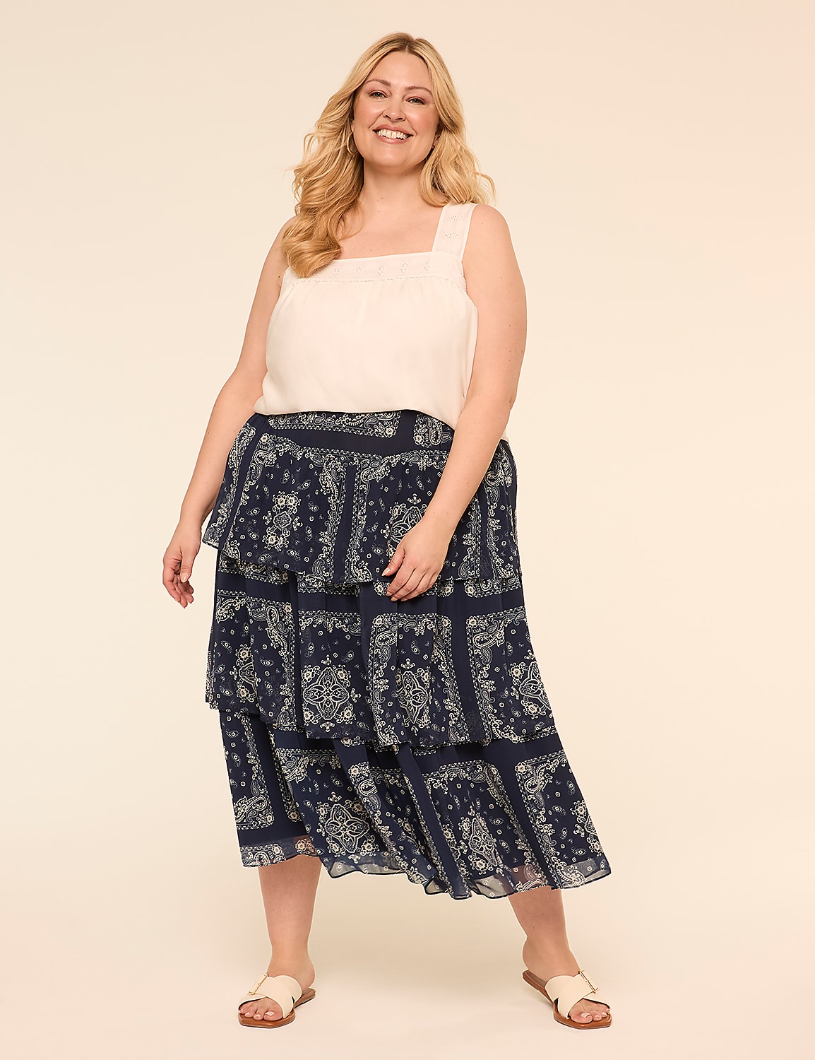 Tiered Chiffon Maxi Skirt Product Image 4