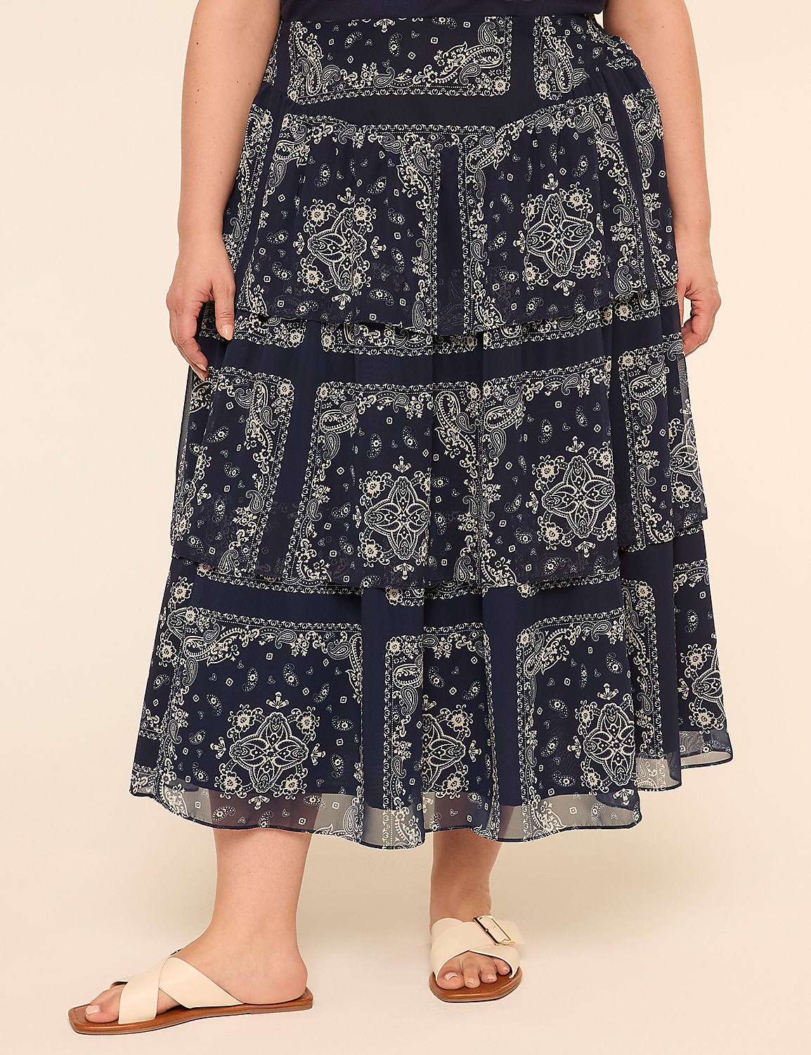 Tiered Chiffon Maxi Skirt Product Image 1