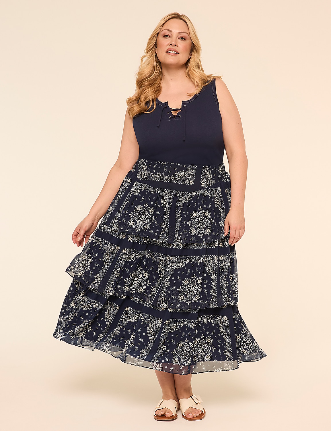Tiered Chiffon Maxi Skirt Product Image 3