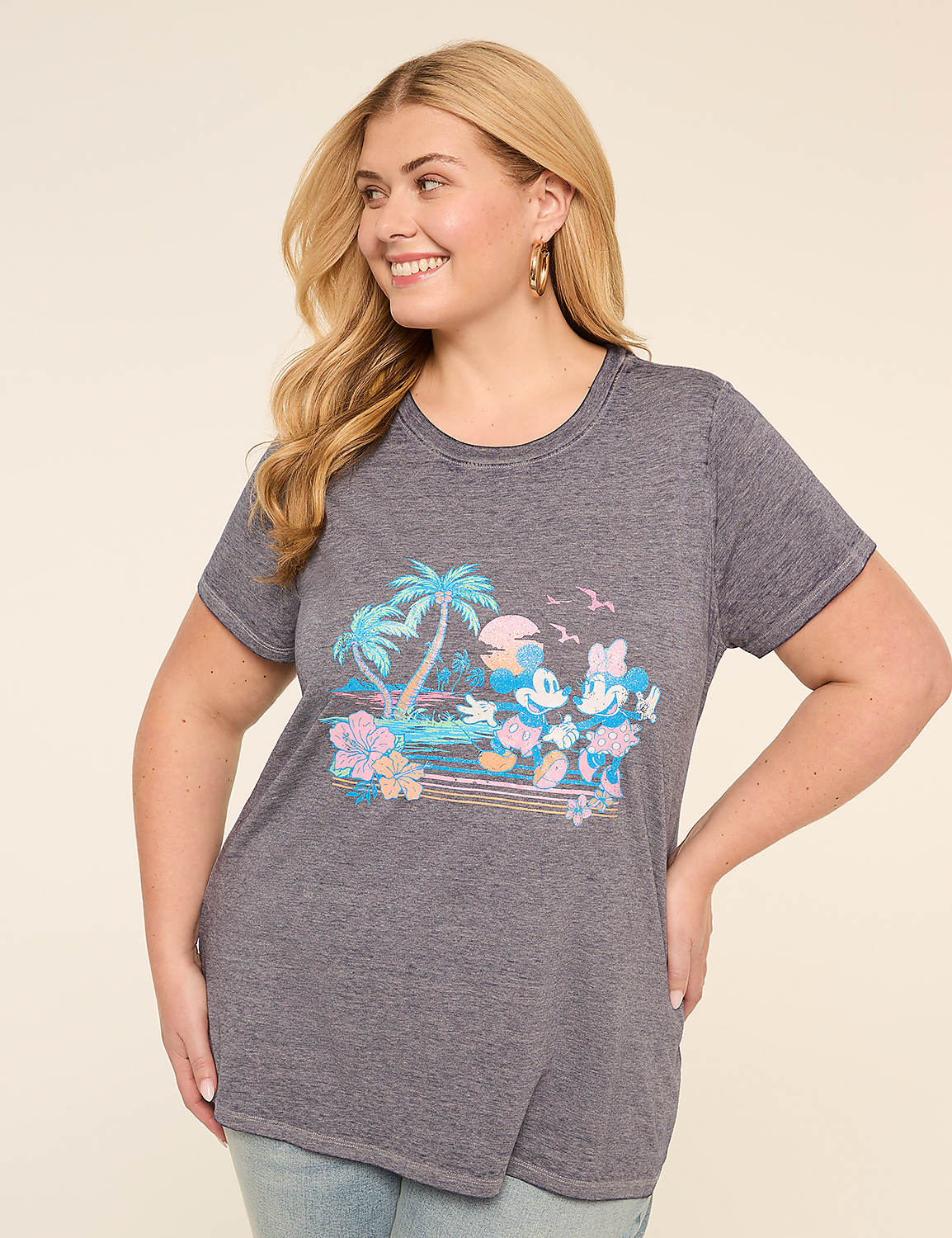 Mickey & Minnie Palm Tree Graphic Tee Product Image 1