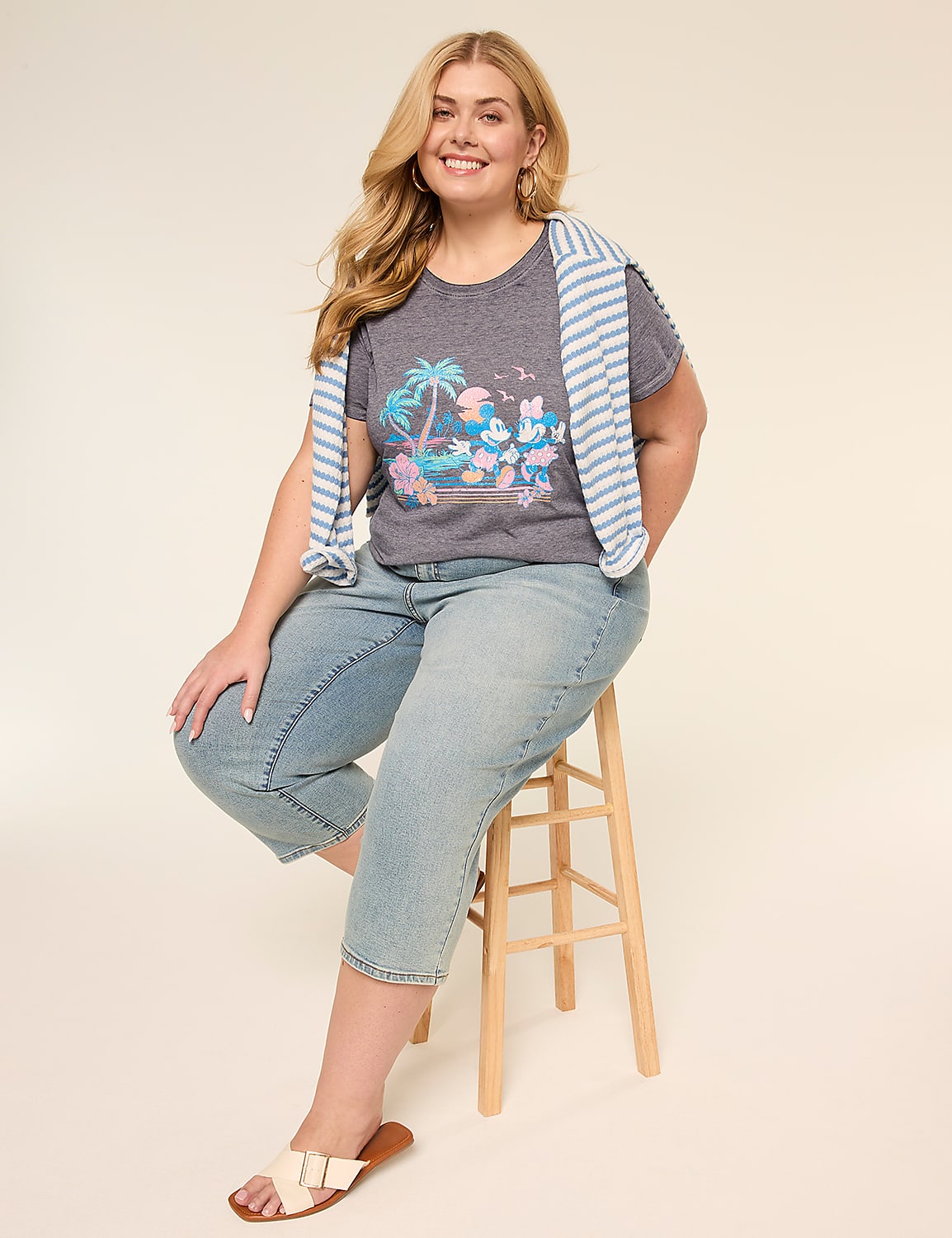 Mickey & Minnie Palm Tree Graphic Tee Product Image 3