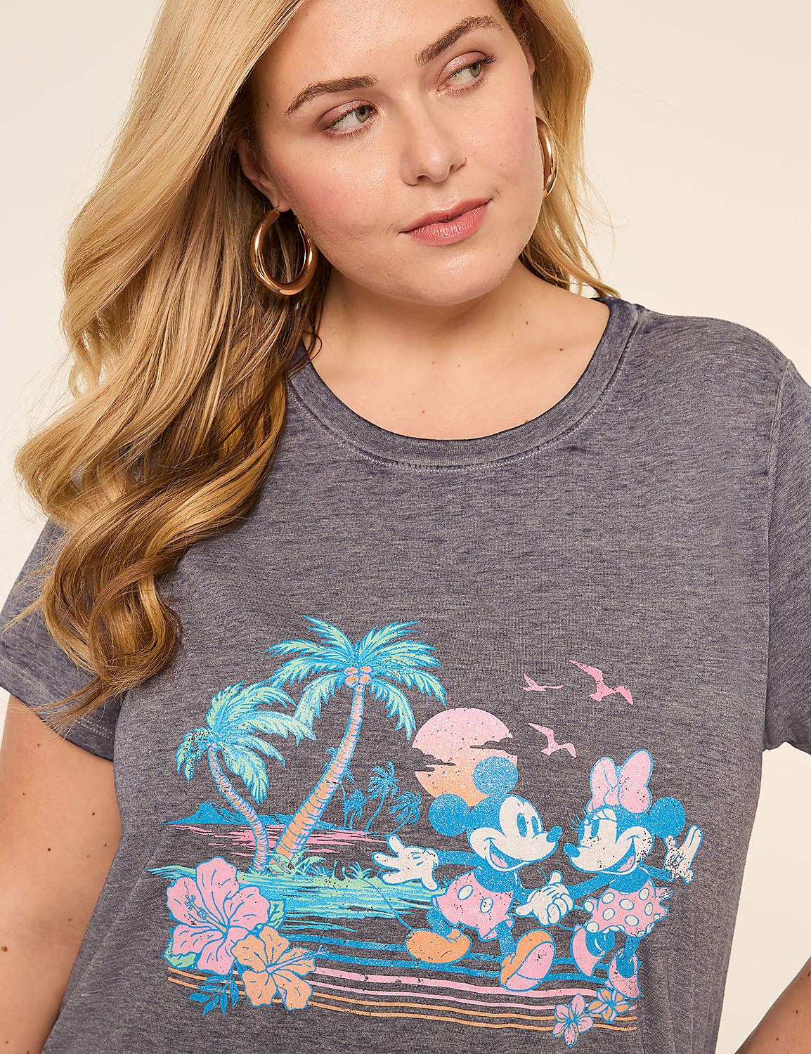 Mickey & Minnie Palm Tree Graphic Tee Product Image 4