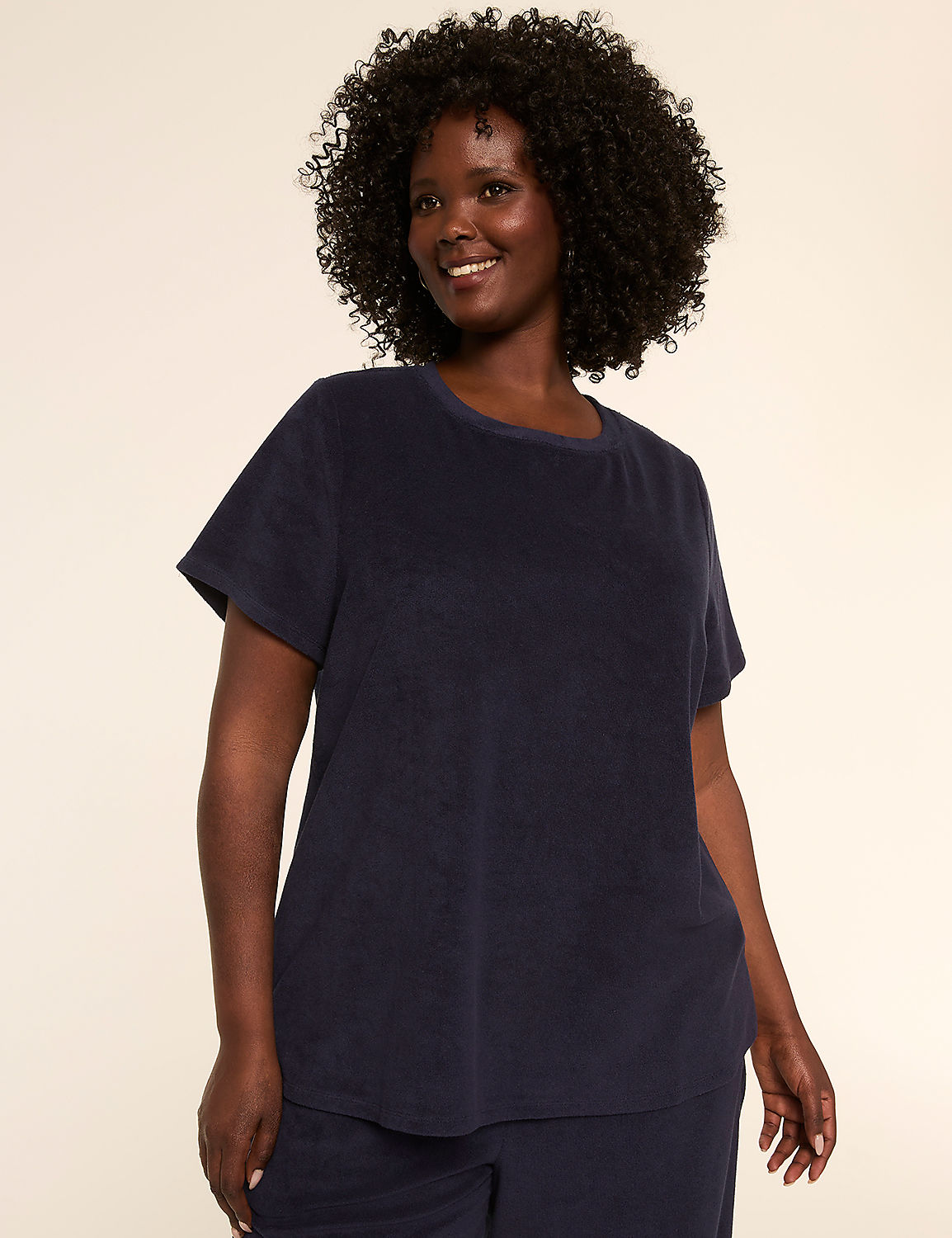Short-Sleeve Towel Terry Top Product Image 1