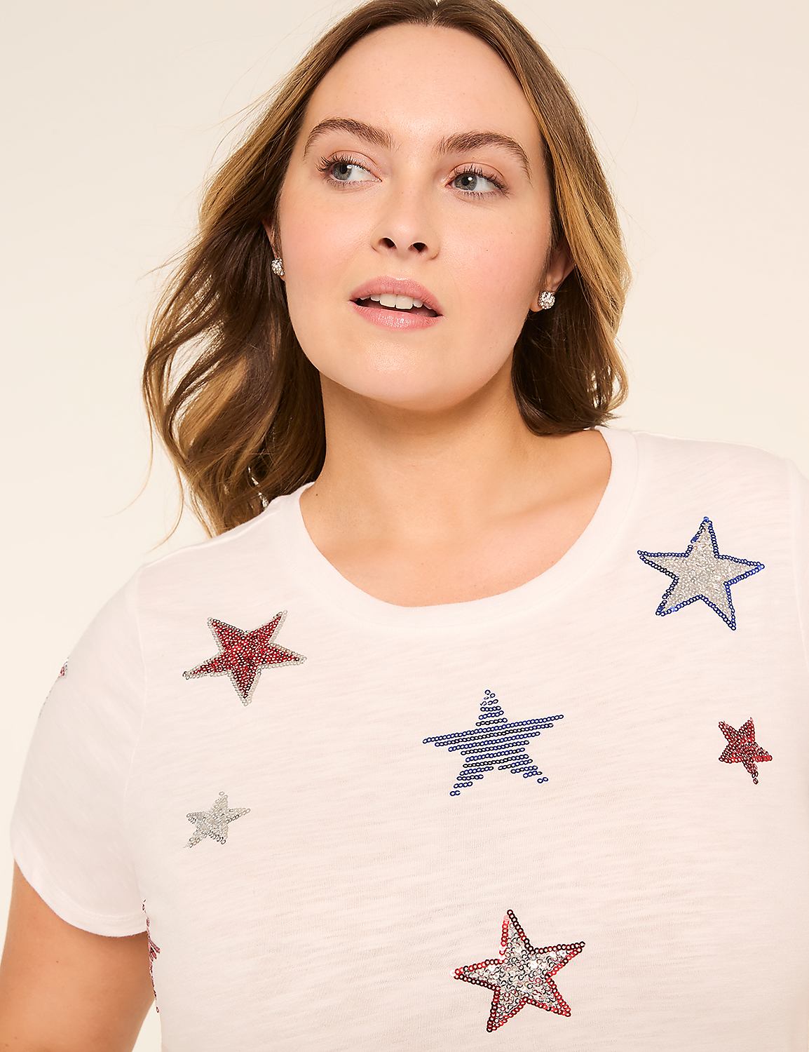 Sequin Stars Graphic Tee Product Image 4