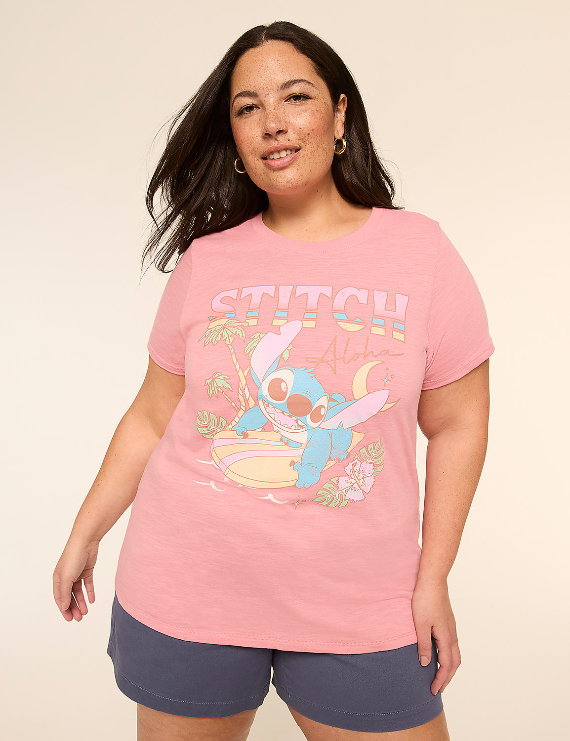 Stitch Aloha Graphic Tee Product Image 1