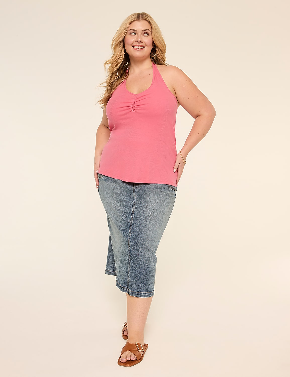 Deep V-Neck Halter Top Product Image 3