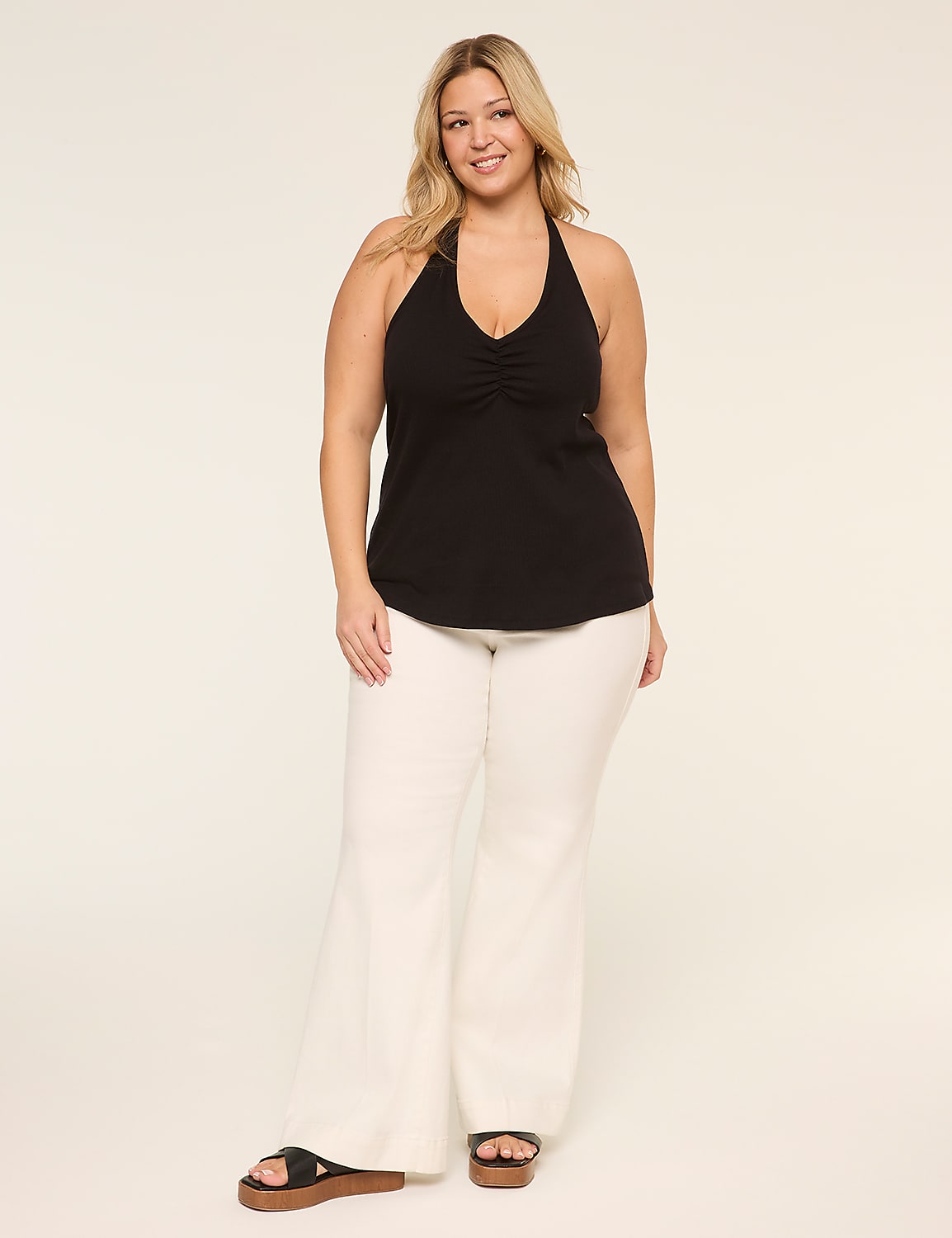 Deep V-Neck Halter Top Product Image 3