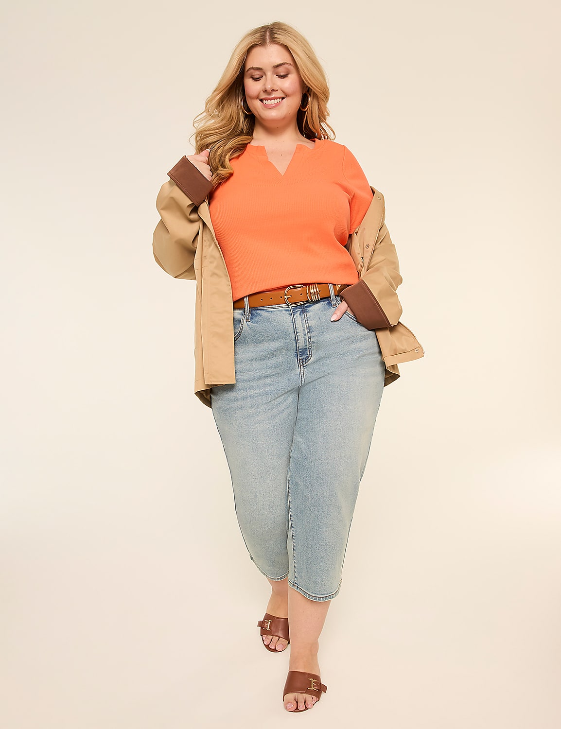 Short-Sleeve V-Notch Neck Top Product Image 3