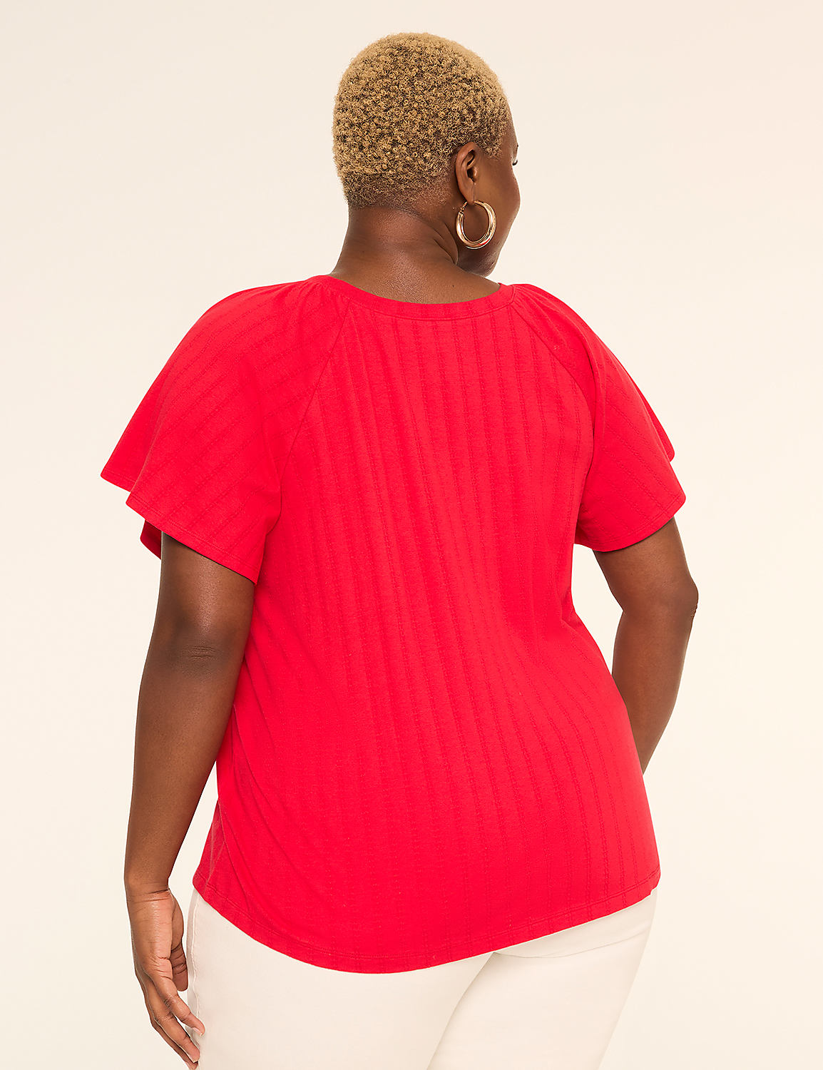 Shirred Flutter-Sleeve Top Product Image 2