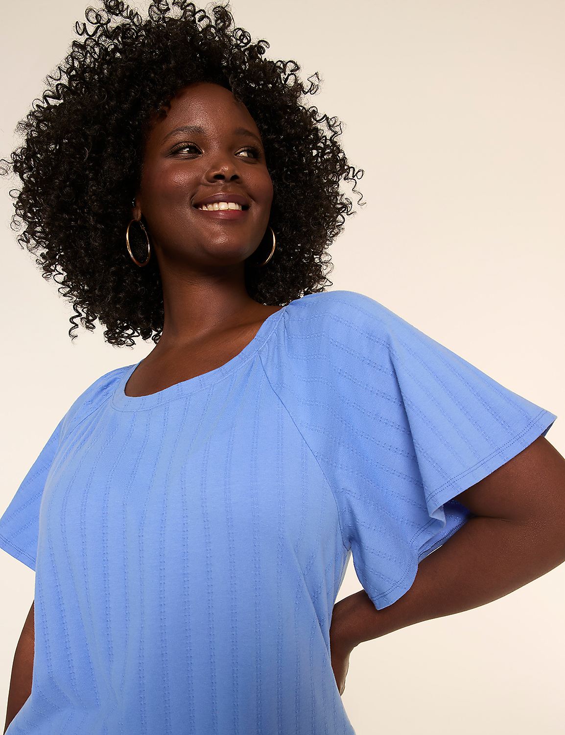 Shirred Flutter-Sleeve Top Product Image 4