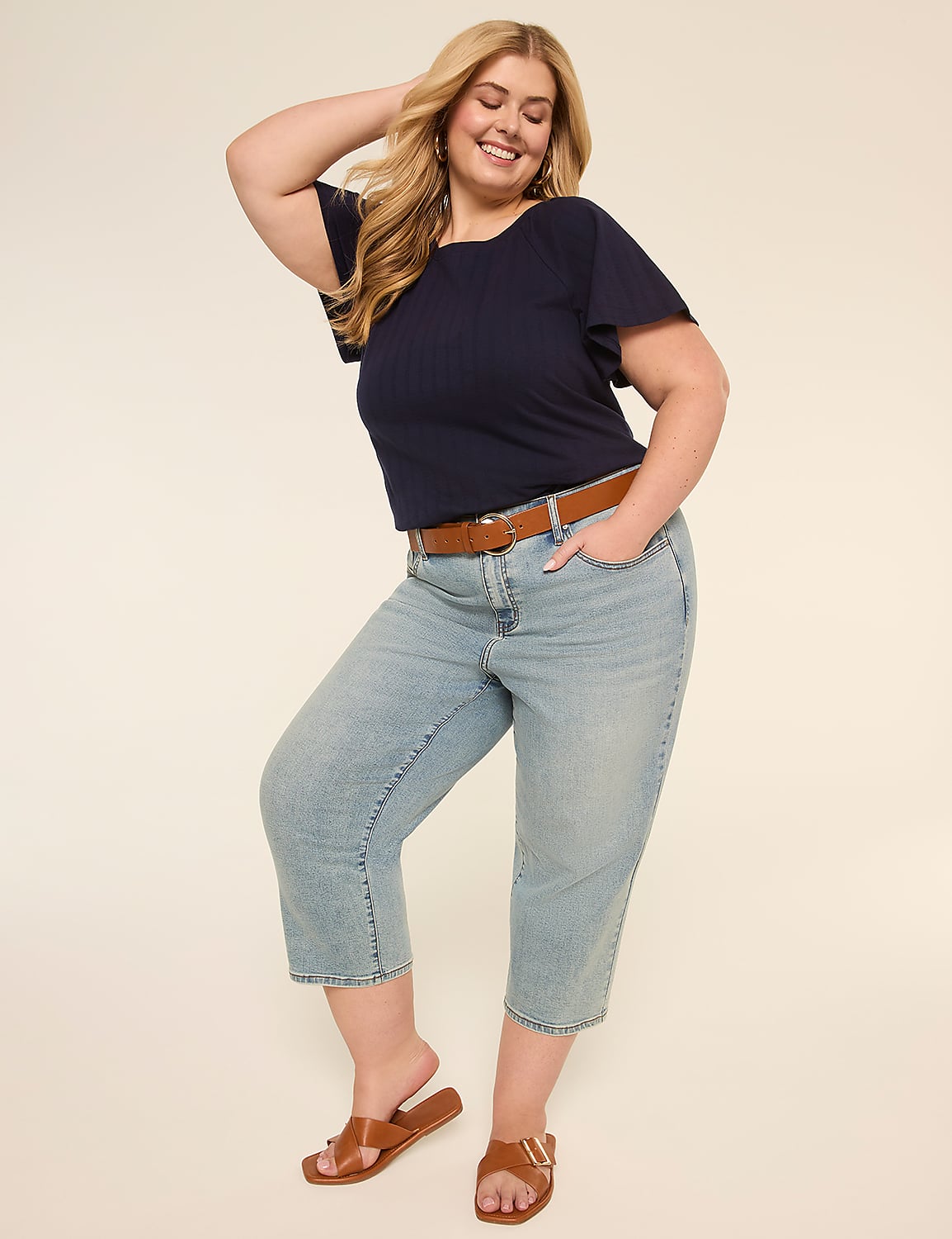 Shirred Flutter-Sleeve Top Product Image 3