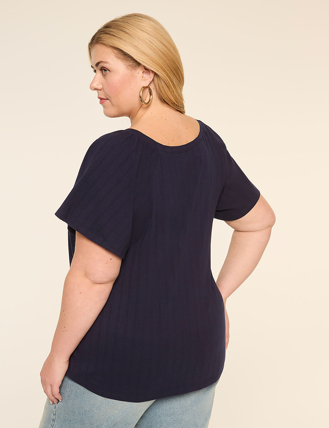 Shirred Flutter-Sleeve Top Product Image 2