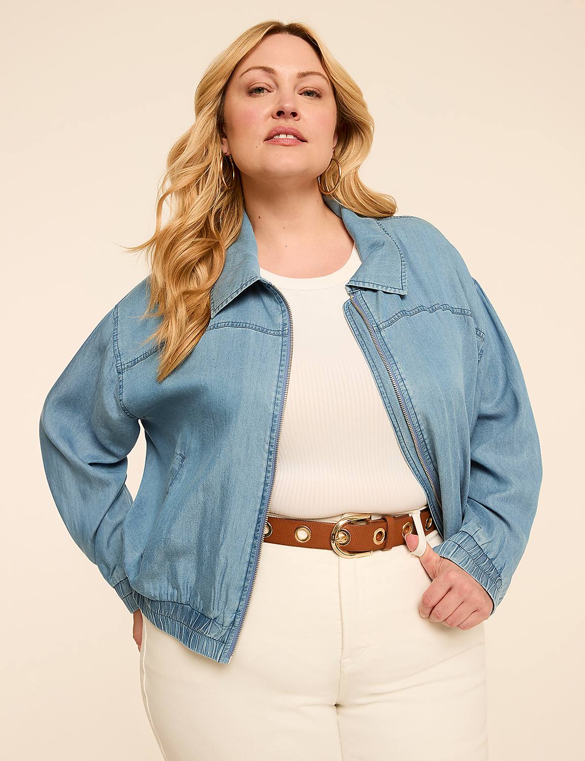 Denim Bomber Jacket Product Image 1