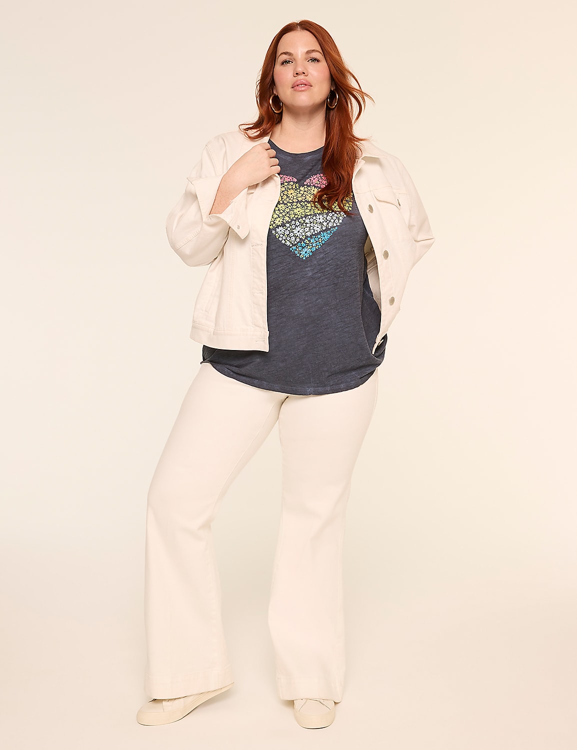 Rainbow Flower Heart Graphic Tee Product Image 3
