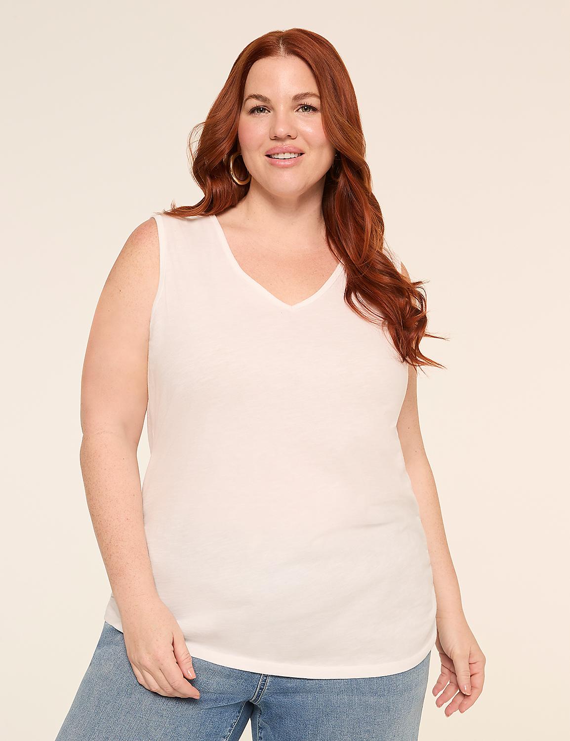 V-Neck Side-Ruched Tank Product Image 1
