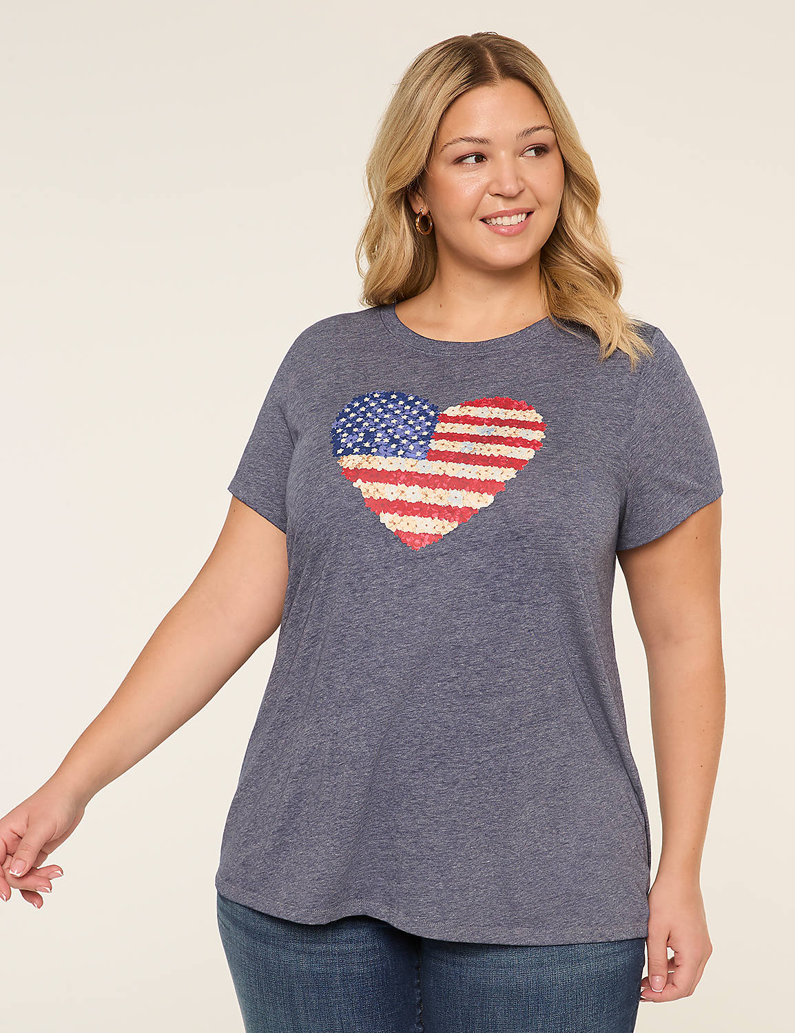 Floral Americana Heart Graphic Tee Product Image 1