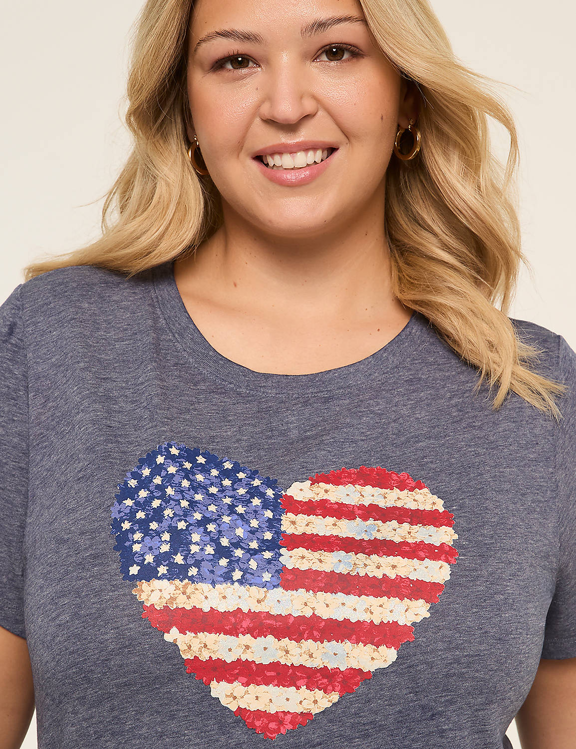 Floral Americana Heart Graphic Tee Product Image 4