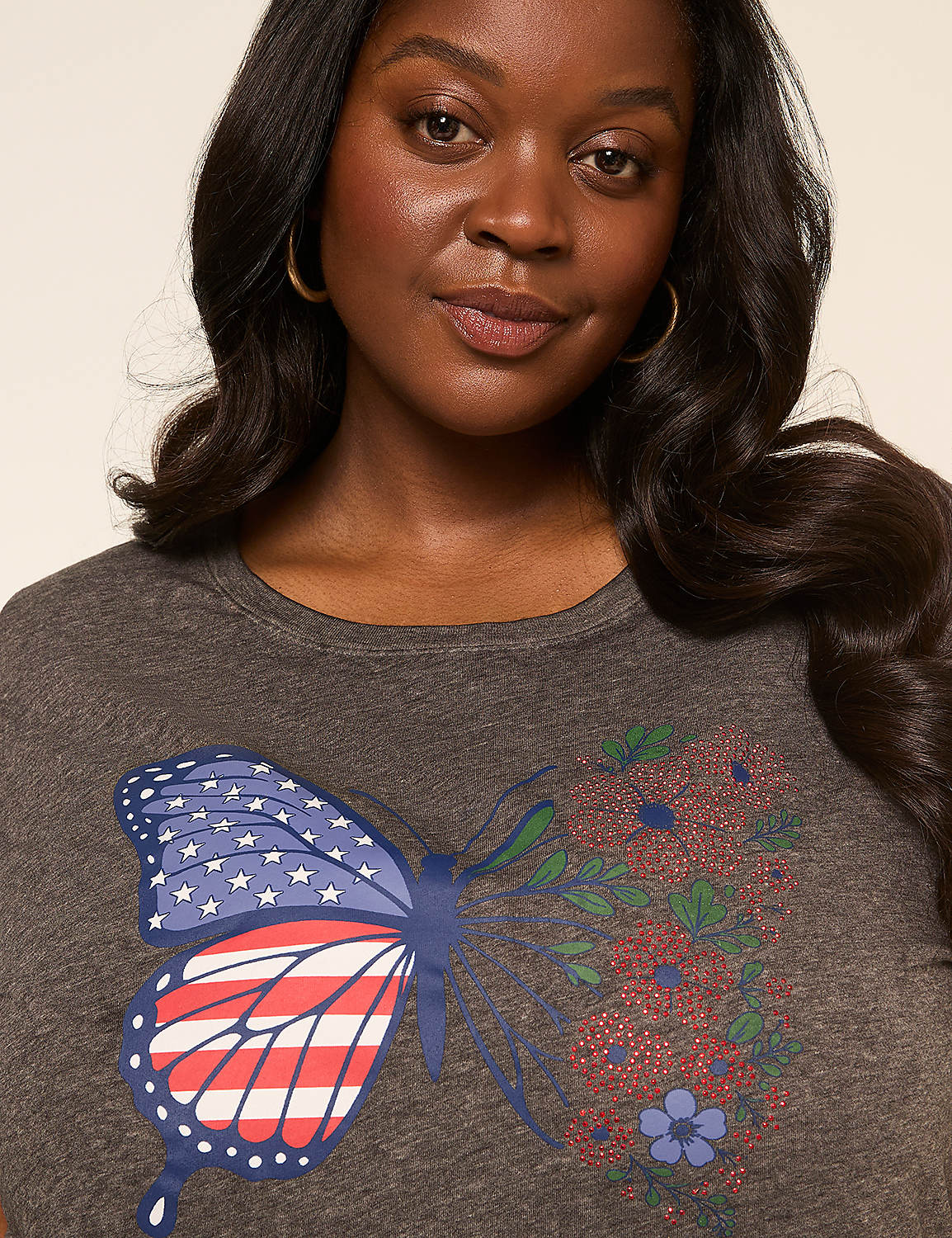 Americana & Floral Butterfly Graphic Tee Product Image 4