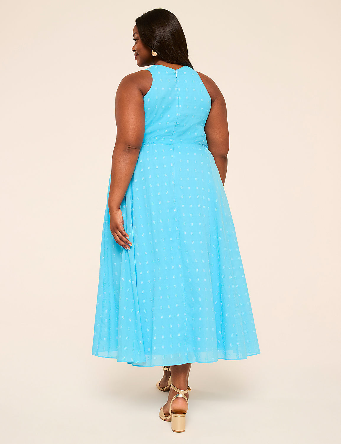 Lena Halter-Neck Embroidered Maxi Dress Product Image 6
